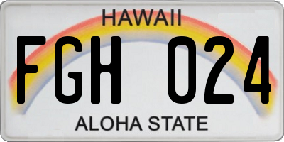 HI license plate FGH024