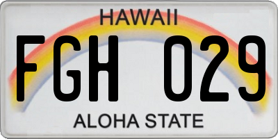 HI license plate FGH029