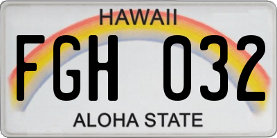 HI license plate FGH032