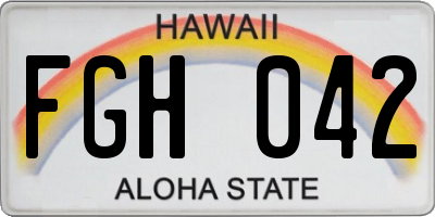 HI license plate FGH042