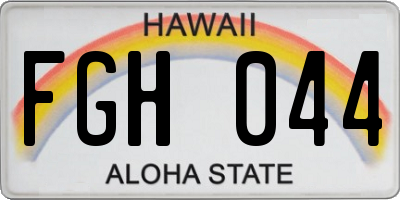 HI license plate FGH044