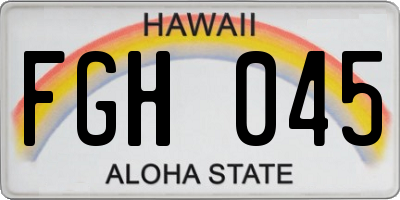 HI license plate FGH045