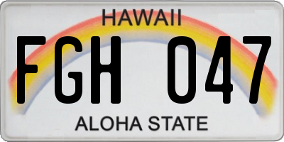 HI license plate FGH047
