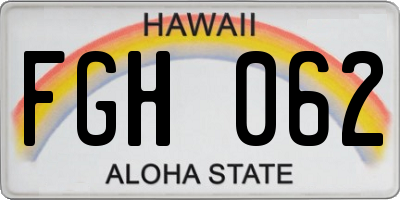 HI license plate FGH062