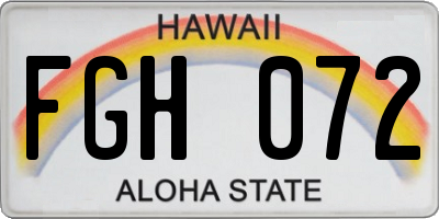 HI license plate FGH072
