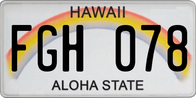 HI license plate FGH078