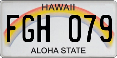 HI license plate FGH079