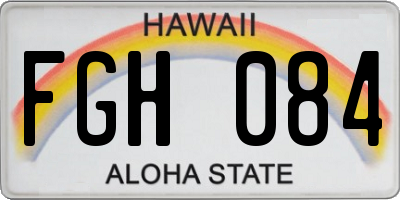 HI license plate FGH084