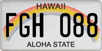 HI license plate FGH088