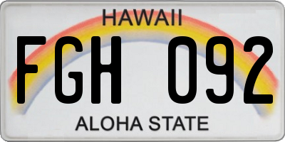 HI license plate FGH092