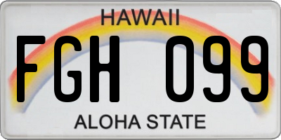 HI license plate FGH099