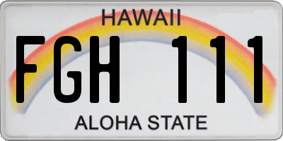HI license plate FGH111