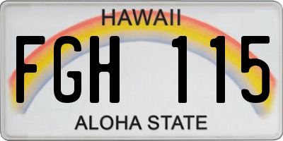 HI license plate FGH115