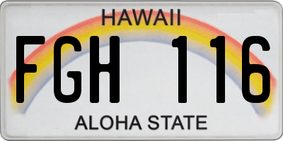 HI license plate FGH116