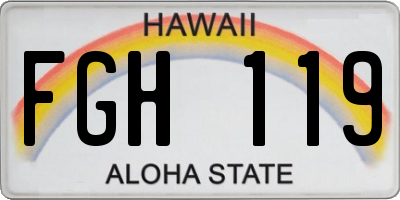 HI license plate FGH119