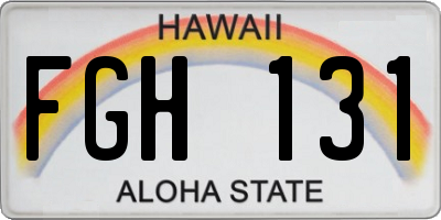HI license plate FGH131