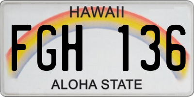 HI license plate FGH136