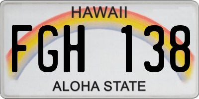 HI license plate FGH138