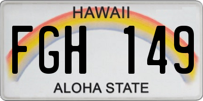 HI license plate FGH149