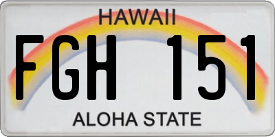 HI license plate FGH151