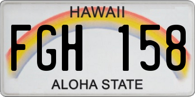 HI license plate FGH158