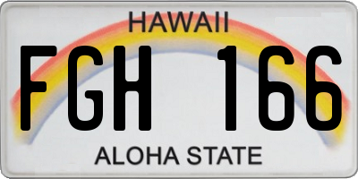 HI license plate FGH166