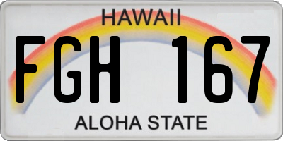 HI license plate FGH167