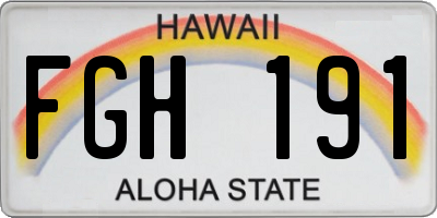HI license plate FGH191