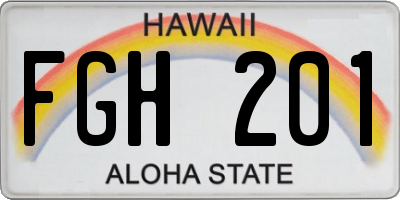 HI license plate FGH201