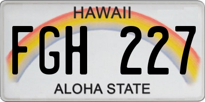 HI license plate FGH227