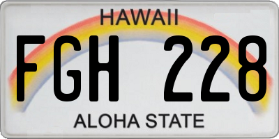HI license plate FGH228