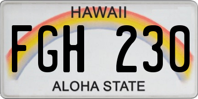 HI license plate FGH230