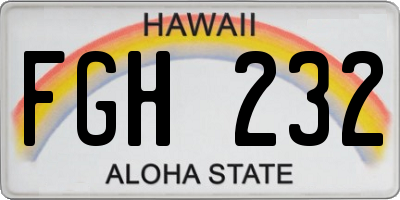 HI license plate FGH232
