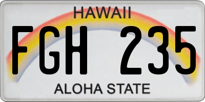 HI license plate FGH235