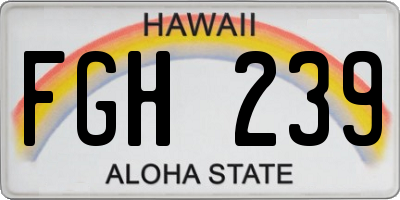 HI license plate FGH239