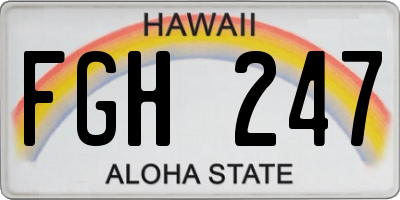 HI license plate FGH247