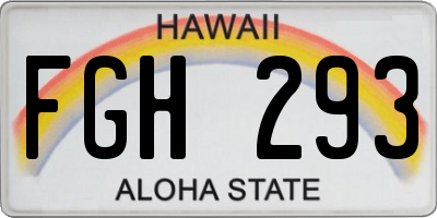HI license plate FGH293