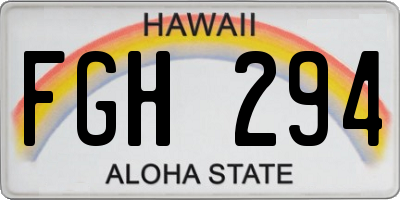HI license plate FGH294