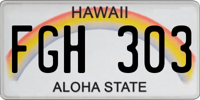HI license plate FGH303