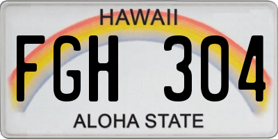 HI license plate FGH304