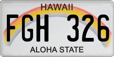 HI license plate FGH326
