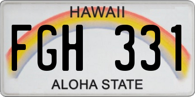 HI license plate FGH331