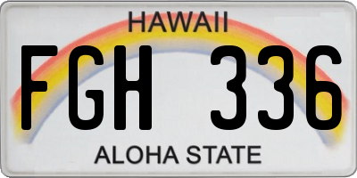HI license plate FGH336