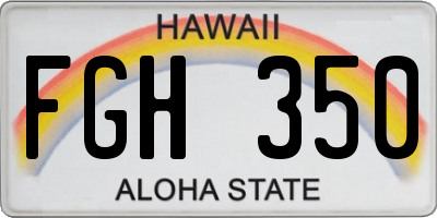 HI license plate FGH350