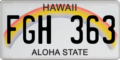 HI license plate FGH363