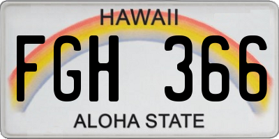 HI license plate FGH366