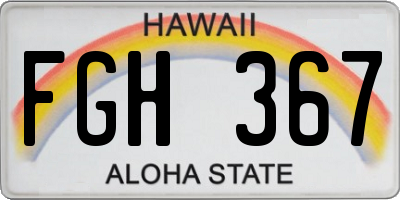 HI license plate FGH367