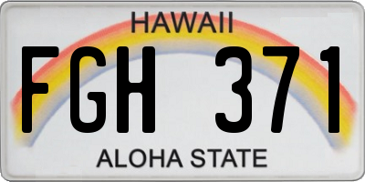 HI license plate FGH371