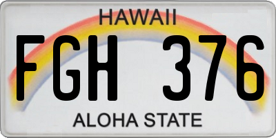 HI license plate FGH376