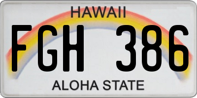 HI license plate FGH386